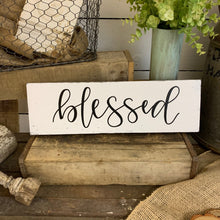 Load image into Gallery viewer, Blessed - handlettered wood sign